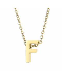 Fashion Letter Plating Pendant Stainless Steel Titanium Steel Necklace Colorza CA07830098-Gold Color-F