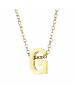 Fashion Letter Plating Pendant Stainless Steel Titanium Steel Necklace Colorza CA07830098-Gold Color-G