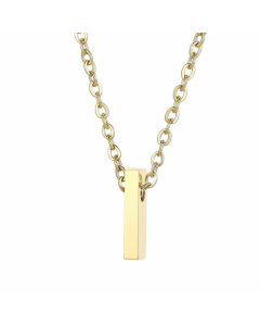 Fashion Letter Plating Pendant Stainless Steel Titanium Steel Necklace Colorza CA07830098-Gold Color-I