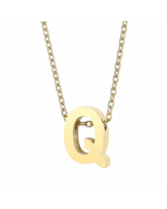 Fashion Letter Plating Pendant Stainless Steel Titanium Steel Necklace Colorza CA07830098-Gold Color-Q