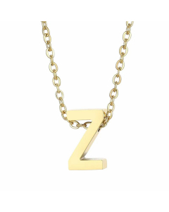 Fashion Letter Plating Pendant Stainless Steel Titanium Steel Necklace Colorza CA07830098-Gold Color-Z