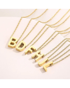 Fashion Letter Plating Pendant Stainless Steel Titanium Steel Necklace Colorza CA07830098