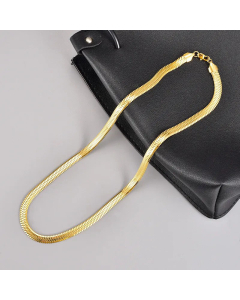 Plain Solid Color Flat Snake Chain Titanium Steel Necklace Colorza CA07830104