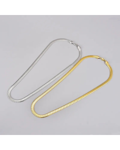 Plain Solid Color Flat Snake Chain Titanium Steel Necklace Colorza CA07830104