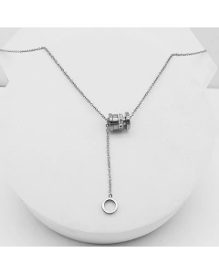 Classic Small Waist Tassel Titanium Steel Polishing Zircon Necklace CA07830111