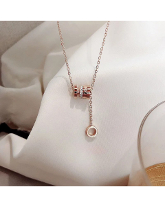 Classic Small Waist Tassel Titanium Steel Polishing Zircon Necklace CA07830111