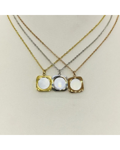 Retro Square Pendent Titanium Steel Plating Sweater Chain Colorza CA07830114
