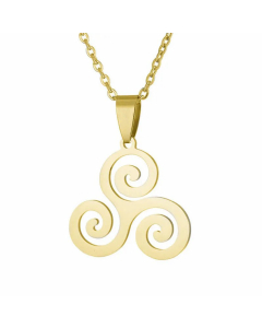 INS Style Cross Sun Pendent Stainless Steel Plating Necklace Colorza CA07830116-Gold Color-01