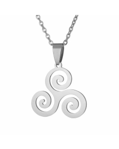 INS Style Cross Sun Pendent Stainless Steel Plating Necklace Colorza CA07830116-Steel Color-01