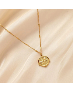 Fashion Coin Plating Pendant Stainless Steel Titanium Steel Necklace Colorza CA07830118