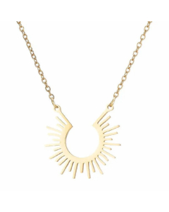 Minimalism Hypoallergenic Sun Titanium Steel Plating Pendant Necklace CA07830139