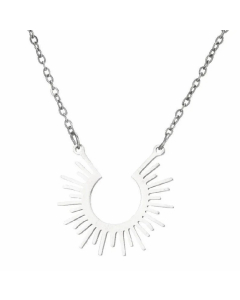 Minimalism Hypoallergenic Sun Titanium Steel Plating Pendant Necklace CA07830139