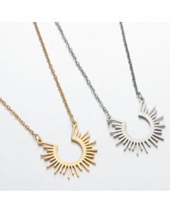 Minimalism Hypoallergenic Sun Titanium Steel Plating Pendant Necklace CA07830139