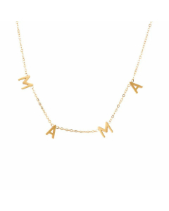 Fashion Plating MAMA Letter Choker Stainless Steel Necklace CA07830142