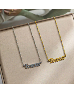 Trendy Letter Titanium Steel Plating Necklace CA07830144