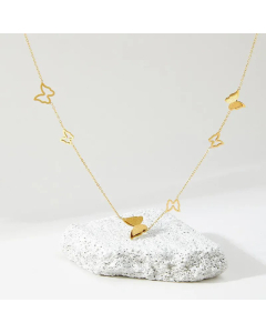 Fairy Style Butterfly Pendent Stainless Steel Necklace CA07830154
