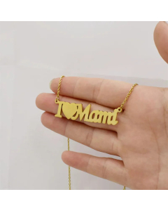 I Love MAMA Letter Heart Shape Titanium Steel Plating Necklace CA07830158