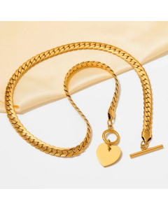 OT Buckle Heart Shape Stainless Steel Plating Pendant Necklace CA07830161