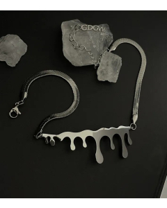 Casual Daily Water Droplets Titanium Steel Plating Necklace CA07830170