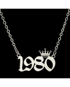 Fashion Number Years Pendent Stainless Steel Plating Necklace CA07830171-Steel Color-01