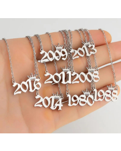 Fashion Number Years Pendent Stainless Steel Plating Necklace CA07830171