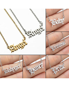 Minimalism Letter Pendent Stainless Steel Plating Necklace CA07830172