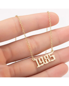 Minimalism Year's Number Stainless Steel Plating Pendant Necklace CA07830173