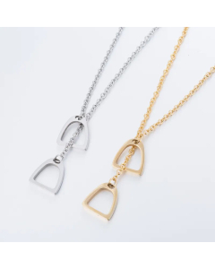 Fashion Horseshoe Plating Pendant Stainless Steel Necklace CA07830175