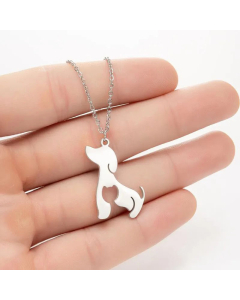 Minimalism Hollow Out Animal Pendant Stainless Steel Titanium Steel Necklace CA07830181-Steel Color-01
