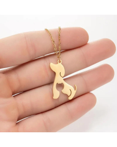Minimalism Hollow Out Animal Pendant Stainless Steel Titanium Steel Necklace CA07830181-Gold Color-01