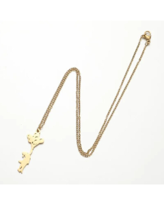 Cute Balloon Girl Elephant Stainless Steel Titanium Steel Plating Pendant Necklace CA07830182-Gold Color-01