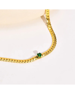 Classic Heart Shape Plating Zircon Stainless Steel Necklace CA07830183