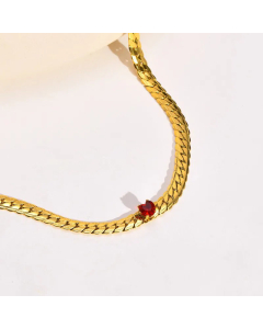 Classic Heart Shape Plating Zircon Stainless Steel Necklace CA07830183