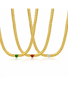 Classic Heart Shape Plating Zircon Stainless Steel Necklace CA07830183