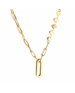 Fashion Heart Shape Flower Plating Pendant Stainless Steel Titanium Steel Necklace CA07830187