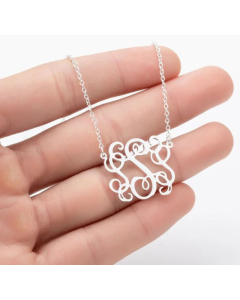 Exaggerated Plating Letter Pendent Titanium Steel Necklace CA07830189-Steel Color-S