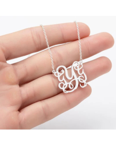 Exaggerated Plating Letter Pendent Titanium Steel Necklace CA07830189-Steel Color-Y