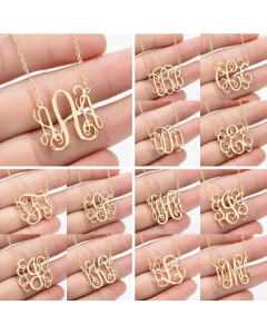 Exaggerated Plating Letter Pendent Titanium Steel Necklace CA07830189
