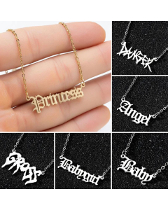 Fashion Letter Pendent Stainless Steel Plating Necklace CA07830190