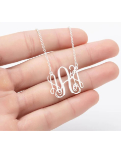 Minimalism Letter Pendent Stainless Steel Plating Necklace CA07830192-Steel Color-A
