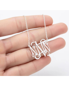 Minimalism Letter Pendent Stainless Steel Plating Necklace CA07830192-Steel Color-N