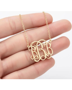 Minimalism Letter Pendent Stainless Steel Plating Necklace CA07830192-Gold Color-B