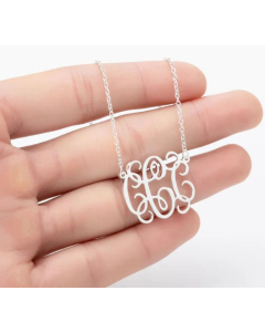 Minimalism Letter Pendent Stainless Steel Plating Necklace CA07830192-Steel Color-C