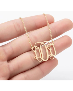 Minimalism Letter Pendent Stainless Steel Plating Necklace CA07830192-Gold Color-D