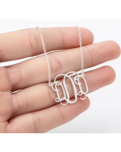 Minimalism Letter Pendent Stainless Steel Plating Necklace CA07830192-Steel Color-D