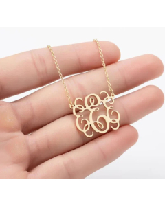 Minimalism Letter Pendent Stainless Steel Plating Necklace CA07830192-Gold Color-E