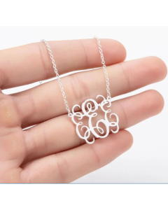 Minimalism Letter Pendent Stainless Steel Plating Necklace CA07830192-Steel Color-E