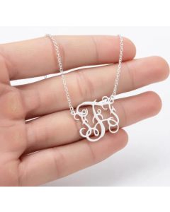 Minimalism Letter Pendent Stainless Steel Plating Necklace CA07830192-Steel Color-F