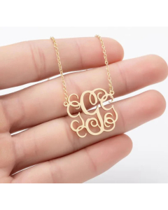 Minimalism Letter Pendent Stainless Steel Plating Necklace CA07830192-Gold Color-G