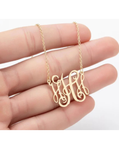 Minimalism Letter Pendent Stainless Steel Plating Necklace CA07830192-Gold Color-H